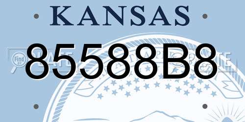 85588B8 Kansas License Plate
