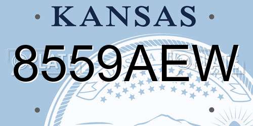 8559AEW Kansas License Plate