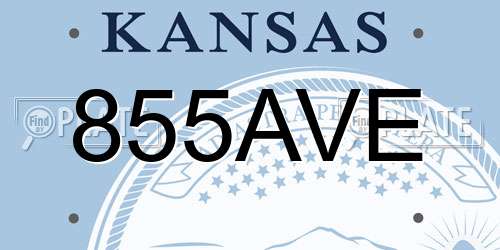 855AVE Kansas License Plate