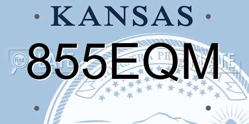 855EQM Kansas License Plate