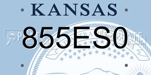 855ES0 Kansas License Plate