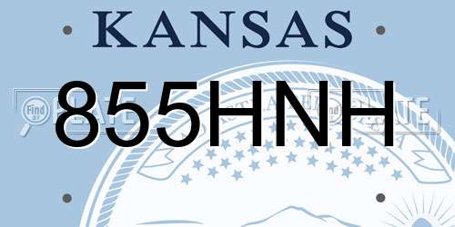 855HNH Kansas License Plate