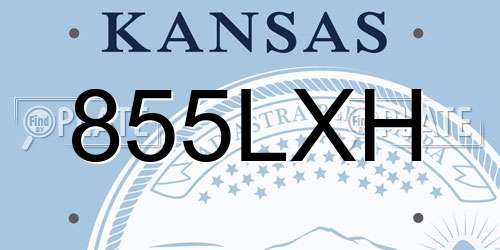 855LXH Kansas License Plate