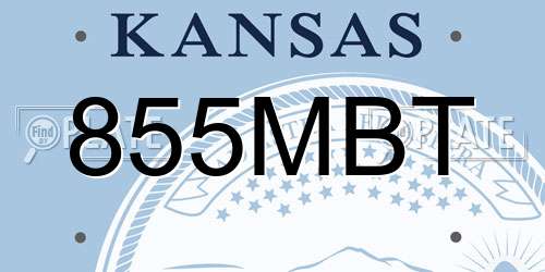 855MBT Kansas License Plate