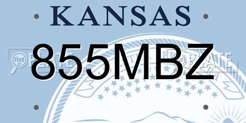 855MBZ Kansas License Plate