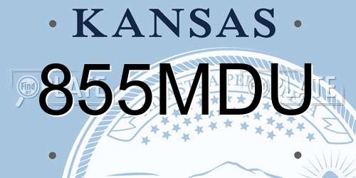 855MDU Kansas License Plate