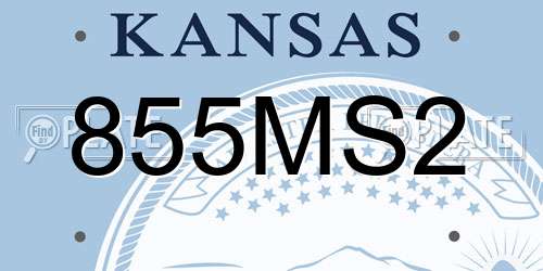 855MS2 Kansas License Plate