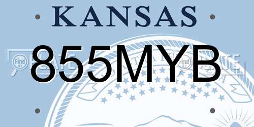855MYB Kansas License Plate