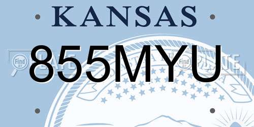 855MYU Kansas License Plate