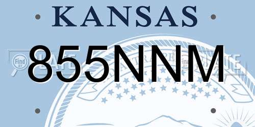 855NNM Kansas License Plate