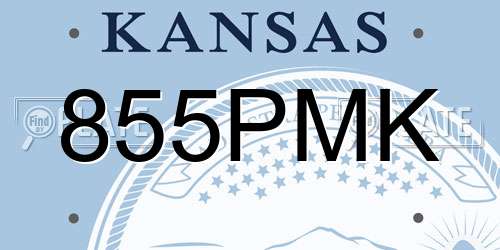 855PMK Kansas License Plate
