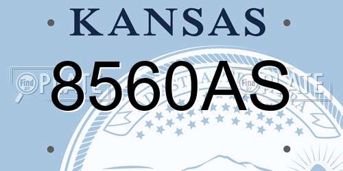 8560AS Kansas License Plate