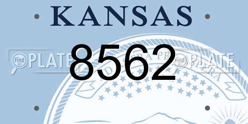8562 Kansas License Plate