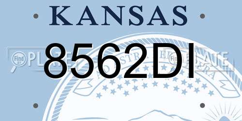 8562DI Kansas License Plate