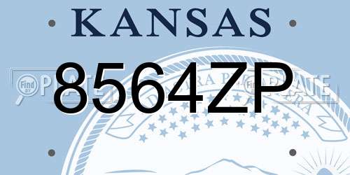 8564ZP Kansas License Plate