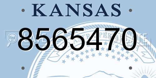 8565470 Kansas License Plate