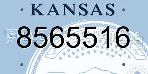 8565516 Kansas License Plate