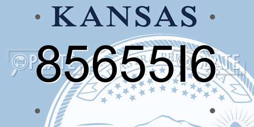 85655I6 Kansas License Plate