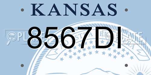 8567DI Kansas License Plate