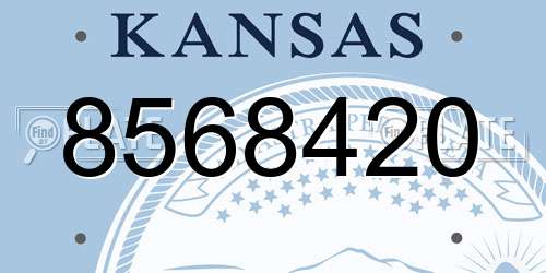 8568420 Kansas License Plate