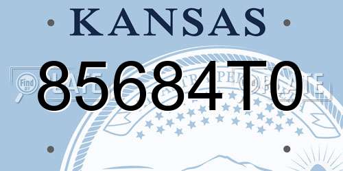 85684T0 Kansas License Plate