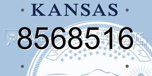 8568516 Kansas License Plate