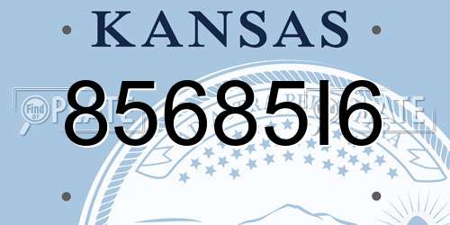 85685I6 Kansas License Plate