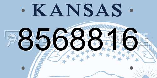 8568816 Kansas License Plate
