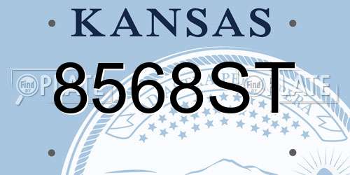 8568ST Kansas License Plate