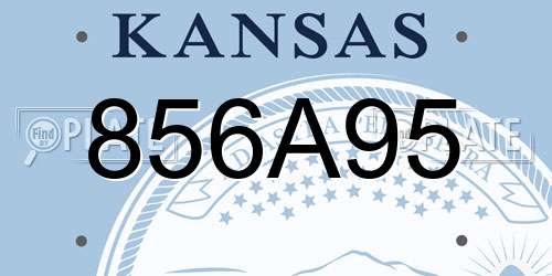 856A95 Kansas License Plate