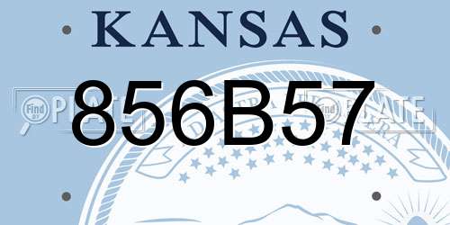 856B57 Kansas License Plate