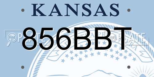 856BBT Kansas License Plate