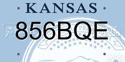 856BQE Kansas License Plate