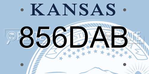 856DAB Kansas License Plate