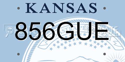 856GUE Kansas License Plate