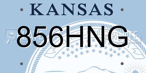 856HNG Kansas License Plate