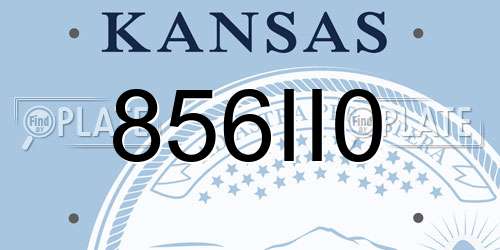 856II0 Kansas License Plate