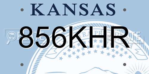 856KHR Kansas License Plate
