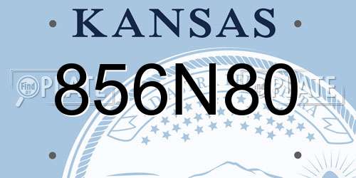 856N80 Kansas License Plate
