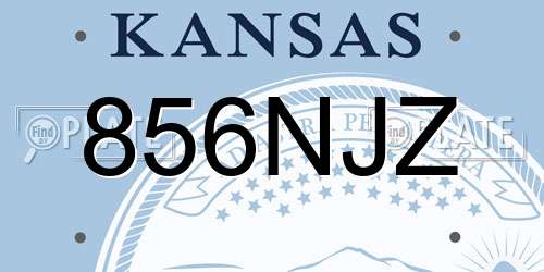 856NJZ Kansas License Plate
