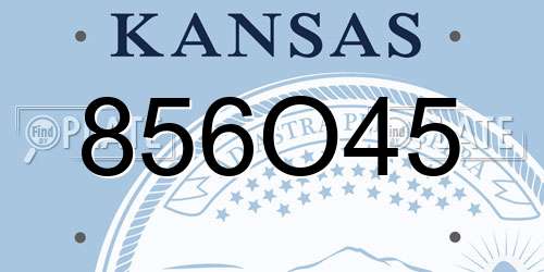 856O45 Kansas License Plate
