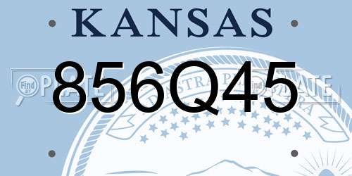 856Q45 Kansas License Plate