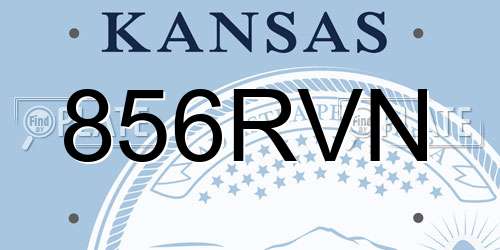 856RVN Kansas License Plate