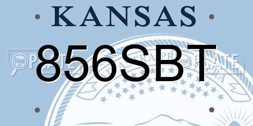 856SBT Kansas License Plate