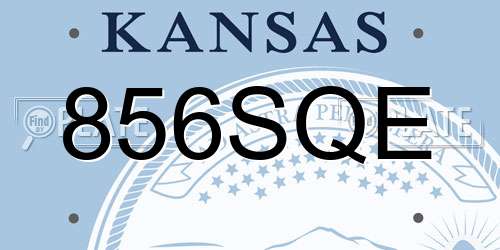 856SQE Kansas License Plate