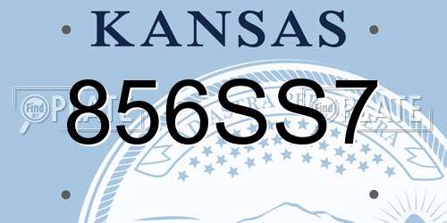 856SS7 Kansas License Plate