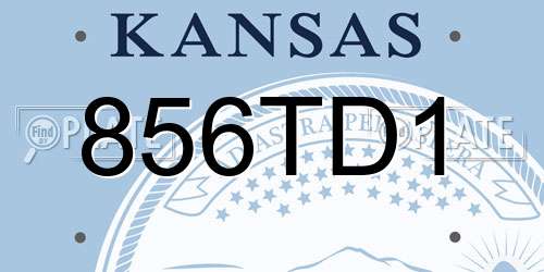 856TD1 Kansas License Plate