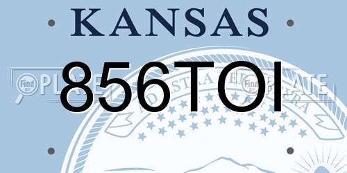 856TOI Kansas License Plate