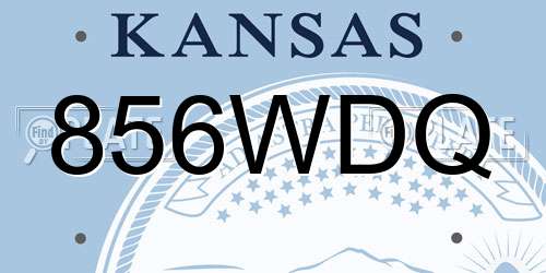 856WDQ Kansas License Plate