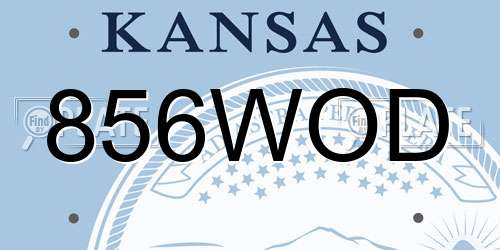 856WOD Kansas License Plate